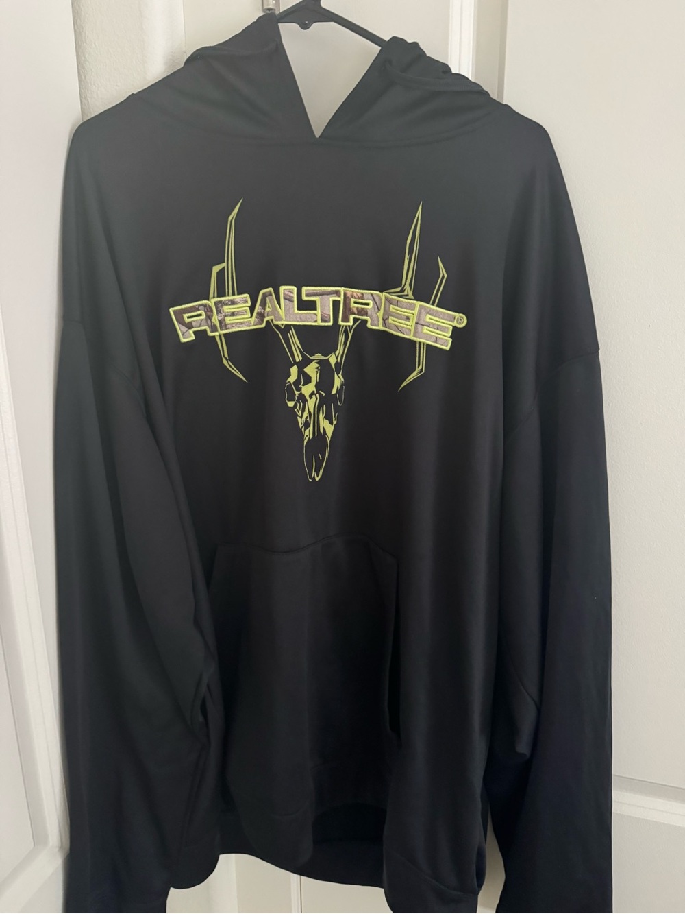 Realtree Black Hoodie with Yellow Camo Logo